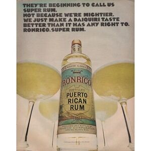Ronrico Puerto Rican Rum Super Rum Cocktail Vintage Alcohol Print Ad 1970